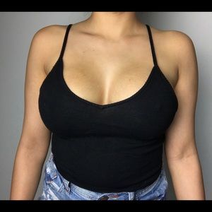 Knit cotton crop top